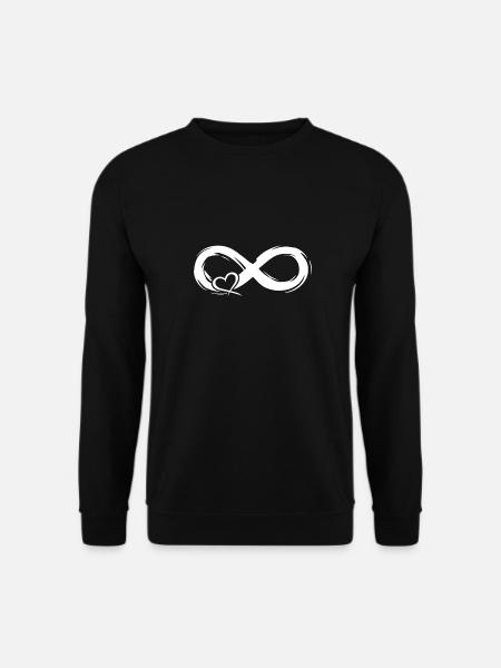 Infinity love symbol with heart - Unisex Sweatshirt - black