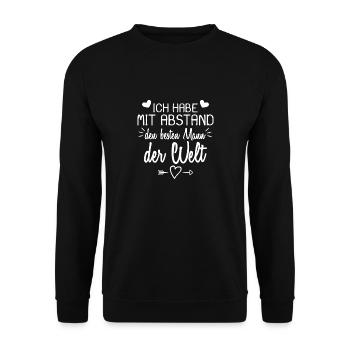 Ich habe mit Abstand den besten Mann der Welt - Unisex Pullover - Schwarz - Vorne - Alina (178cm) & Michal (187cm)