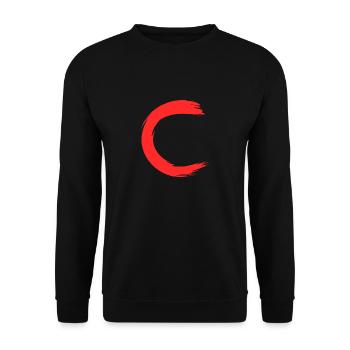 Lettre C nom de la lettre initiale - Sweat-shirt Unisexe - noir - Devant - Alina (178cm) & Michal (187cm)