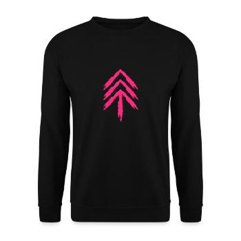 Pfeil nach oben Rosa - Unisex Pullover - Schwarz - Vorne - Alina (178cm) & Michal (187cm)