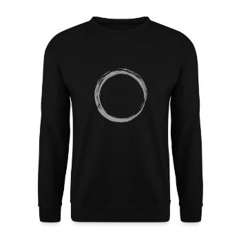 Kreis Symbol Design Grau - Unisex Pullover - Schwarz - Vorne - Alina (178cm) & Michal (187cm)
