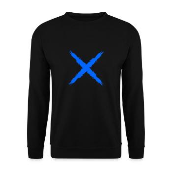 Cross symbol design vector brush blue gift - Unisex Sweatshirt - black - Front - Alina (178cm) & Michal (187cm)
