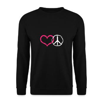 Coeur et paix symbole paix - Sweat-shirt Unisexe - noir - Devant - Alina (178cm) & Michal (187cm)