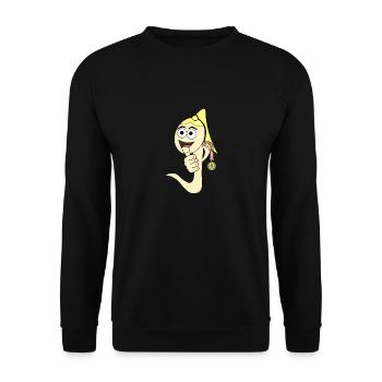 Sieger Sperma Weiblich lustig Nummer 1 - Unisex Pullover - Schwarz - Vorne - Alina (178cm) & Michal (187cm)