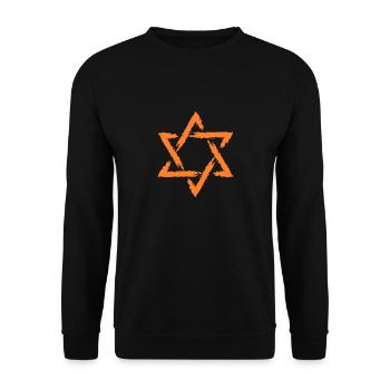 Star of David gift - Unisex Sweatshirt - black - Front - Alina (178cm) & Michal (187cm)