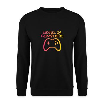 24th Birthday Level 24 Complete Gift - Unisex Sweatshirt - black - Front - Alina (178cm) & Michal (187cm)