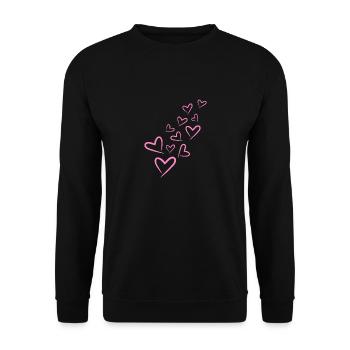 Heart Heart Pattern Pink - Unisex Sweatshirt - black - Front - Alina (178cm) & Michal (187cm)