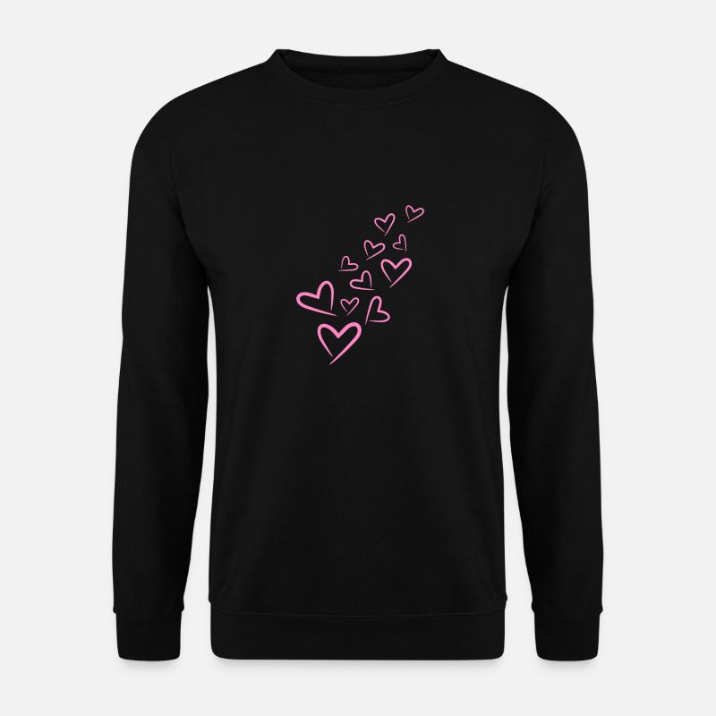 Heart Heart Pattern Pink - Unisex Sweatshirt - black