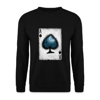 Ace of Spades with Moon - Unisex Sweatshirt - black - Front - Alina (178cm) & Michal (187cm)