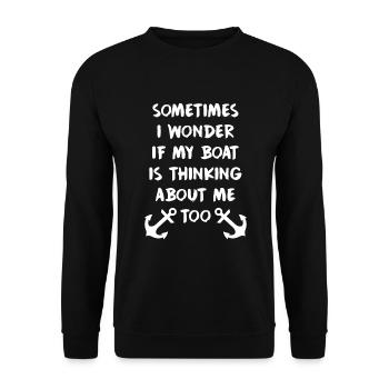 Boot Liebe - Unisex Pullover - Schwarz - Vorne - Alina (178cm) & Michal (187cm)