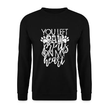 You left paw prints on my heart dog dog saying - Unisex Sweatshirt - black - Front - Alina (178cm) & Michal (187cm)