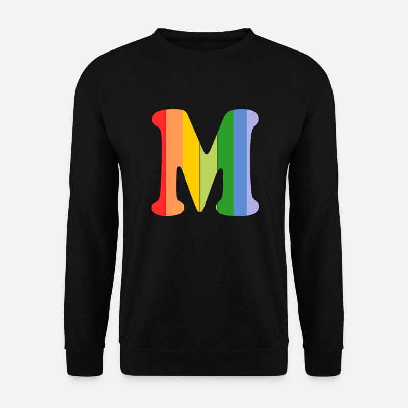 Buchstabe M Regenbogen - Unisex Pullover - Schwarz