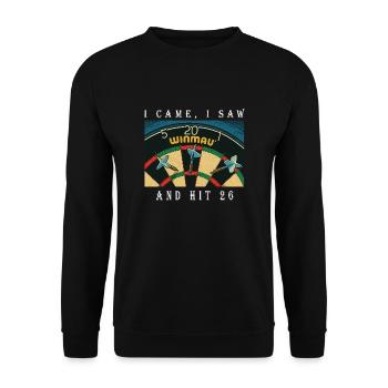 I came, I saw, and hit 26 - Sweat-shirt Unisexe - noir - Devant - Alina (178cm) & Michal (187cm)