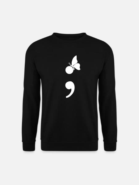 Point-virgule avec dépression papillon - Sweat-shirt Unisexe - noir