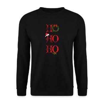 HoHoHo Weihnachten - Unisex Pullover - Schwarz - Vorne - Alina (178cm) & Michal (187cm)
