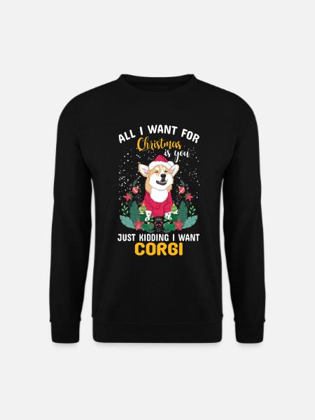 Corgi Christmas - Unisex Pullover - Schwarz