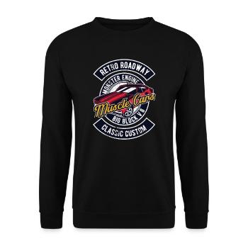 MUSCLE CAR V8 BIG BLOCK VINTAGE RETRO RACE HOT - Unisex Sweatshirt - black - Front - Alina (178cm) & Michal (187cm)
