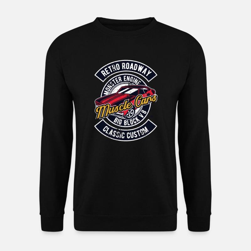 MUSCLE CAR V8 BIG BLOCK VINTAGE RETRO RENNEN HOT - Unisex Pullover - Schwarz