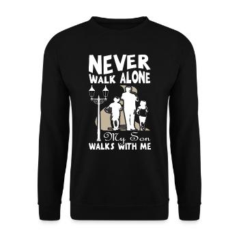 Never walk alone my son walk with me - Unisex Sweatshirt - black - Front - Alina (178cm) & Michal (187cm)