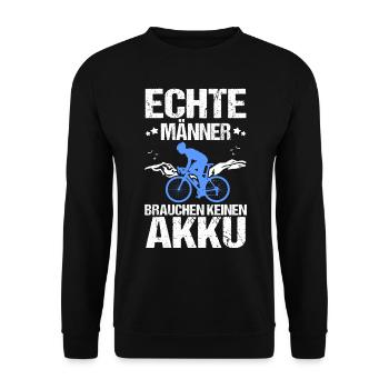 Fahrrad Radfahrer Mountainbike - Unisex Pullover - Schwarz - Vorne - Alina (178cm) & Michal (187cm)