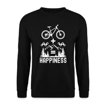 Mountainbike Happiness - Unisex Pullover - Schwarz - Vorne - Alina (178cm) & Michal (187cm)