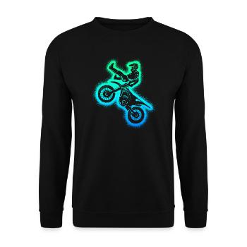 Dirt Biker Motorcycle Men Kids Motocross Boys - Unisex Sweatshirt - black - Front - Alina (178cm) & Michal (187cm)