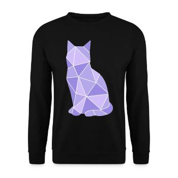 Geometric Cat Lavender - Unisex Sweatshirt - black - Front - Alina (178cm) & Michal (187cm)