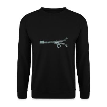 Zipper Zip Zippers Zipper - Unisex Sweatshirt - black - Front - Alina (178cm) & Michal (187cm)