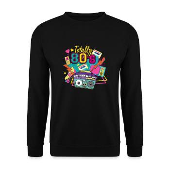 Wie Totally 80er Retro Vintage 1980er Party Geschenk - Unisex Pullover - Schwarz - Vorne - Alina (178cm) & Michal (187cm)