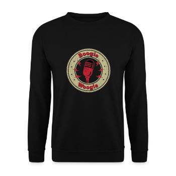 Boogie Woogie vintage microphone gift - Unisex Sweatshirt - black - Front - Alina (178cm) & Michal (187cm)