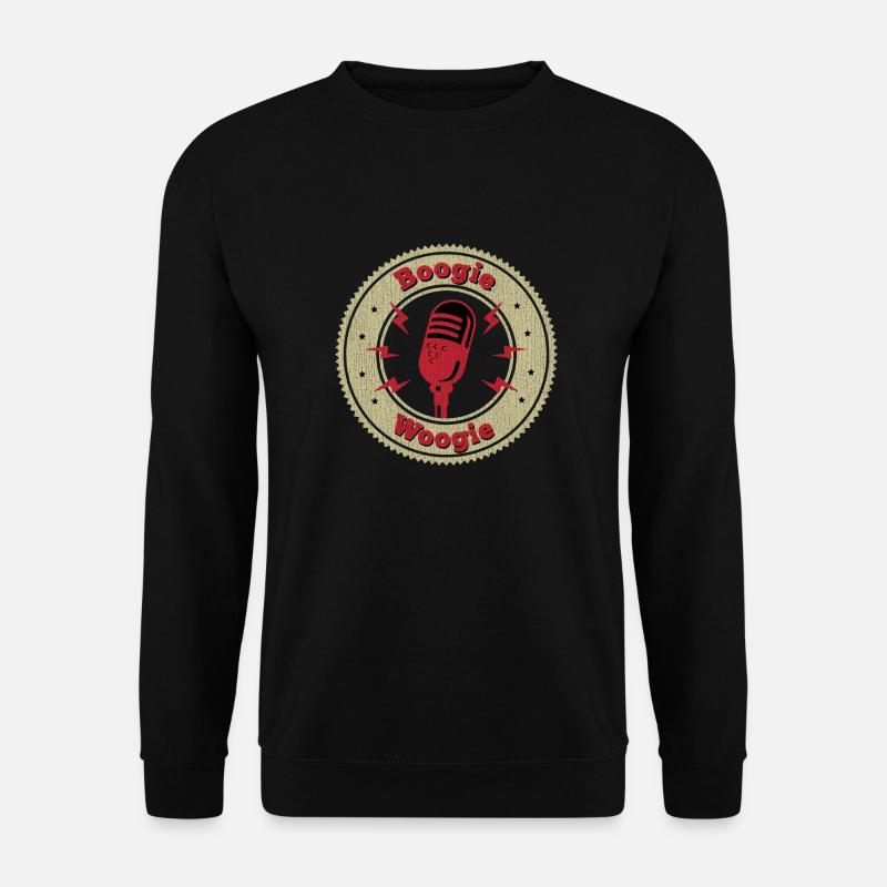 Boogie Woogie Vintage Mikrofon Geschenk - Unisex Pullover - Schwarz