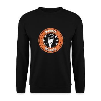 Boogie Woogie vintage microphone gift - Unisex Sweatshirt - black - Front - Alina (178cm) & Michal (187cm)