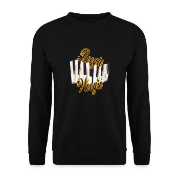 Boogie Woogie Piano Keys Gift - Unisex Sweatshirt - black - Front - Alina (178cm) & Michal (187cm)
