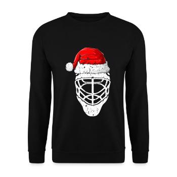 Xmas Weihnachtsmannmütze Weihnachten Eishockey - Unisex Pullover - Schwarz - Vorne - Alina (178cm) & Michal (187cm)