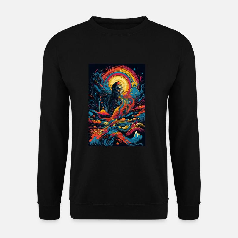 Trippy Explosion - Motif psychédélique - Sweat-shirt Unisexe - noir