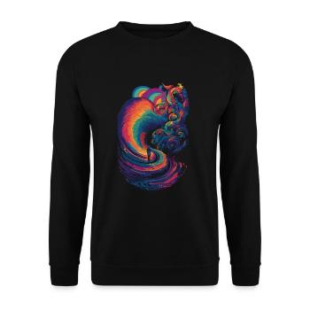 Trippy rainbow path in the clouds - Unisex Sweatshirt - black - Front - Alina (178cm) & Michal (187cm)