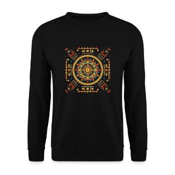 Mandala Vastu Yantra emblématique unique - Sweat-shirt Unisexe - noir - Devant - Alina (178cm) & Michal (187cm)