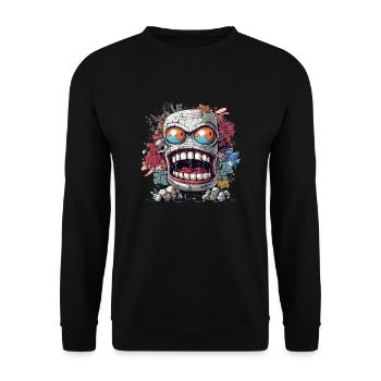 Monstre de graffiti dans la conception d’art de rue urbain - Sweat-shirt Unisexe - noir - Devant - Alina (178cm) & Michal (187cm)