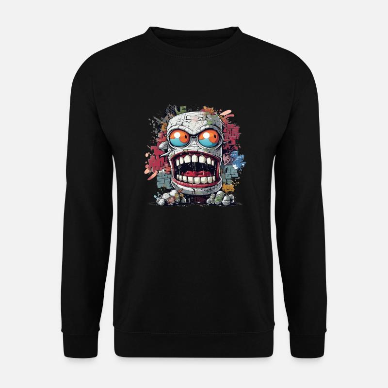 Monstre de graffiti dans la conception d’art de rue urbain - Sweat-shirt Unisexe - noir