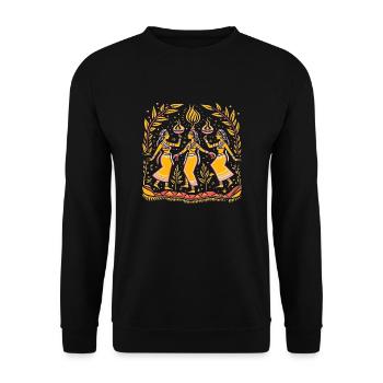 La grâce dans la créativité de la danse sacrée - Sweat-shirt Unisexe - noir - Devant - Alina (178cm) & Michal (187cm)