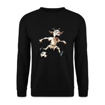 Football de chèvre - Sweat-shirt Unisexe - noir - Devant - Alina (178cm) & Michal (187cm)