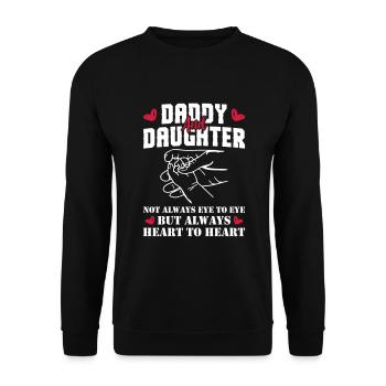 Daddy And Daughter Always Heart To Heart - Unisex Pullover - Schwarz - Vorne - Alina (178cm) & Michal (187cm)