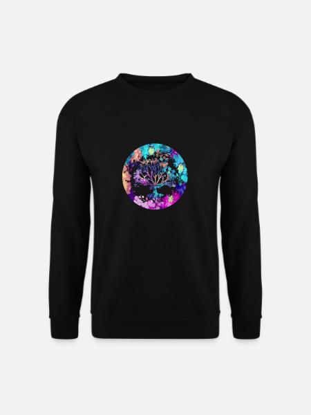 Baum des Lebens ,Lebensbaum,blumen,bunt - Unisex Pullover - Schwarz