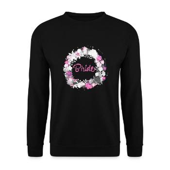 flower wreath,bride, wreath,graffti,colorful,flowers - Unisex Sweatshirt - black - Front - Alina (178cm) & Michal (187cm)