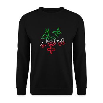 Woman Life Freedom, Butterflies,Iran,Flag - Unisex Sweatshirt - black - Front - Alina (178cm) & Michal (187cm)