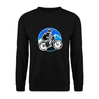 Descente,Hill,VTT,Cyclisme,Cycliste,Graffiti - Sweat-shirt Unisexe - noir - Devant - Alina (178cm) & Michal (187cm)