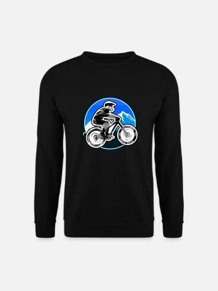 downhill,hügel,mountainbike,rad,radfahrer,graffiti - Unisex Pullover - Schwarz