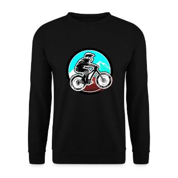 Descente,Hill,VTT,Cyclisme,Cycliste,Graffiti - Sweat-shirt Unisexe - noir - Devant - Alina (178cm) & Michal (187cm)