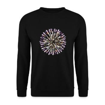 Feuerwerk lila weiß und gold - Unisex Pullover - Schwarz - Vorne - Alina (178cm) & Michal (187cm)