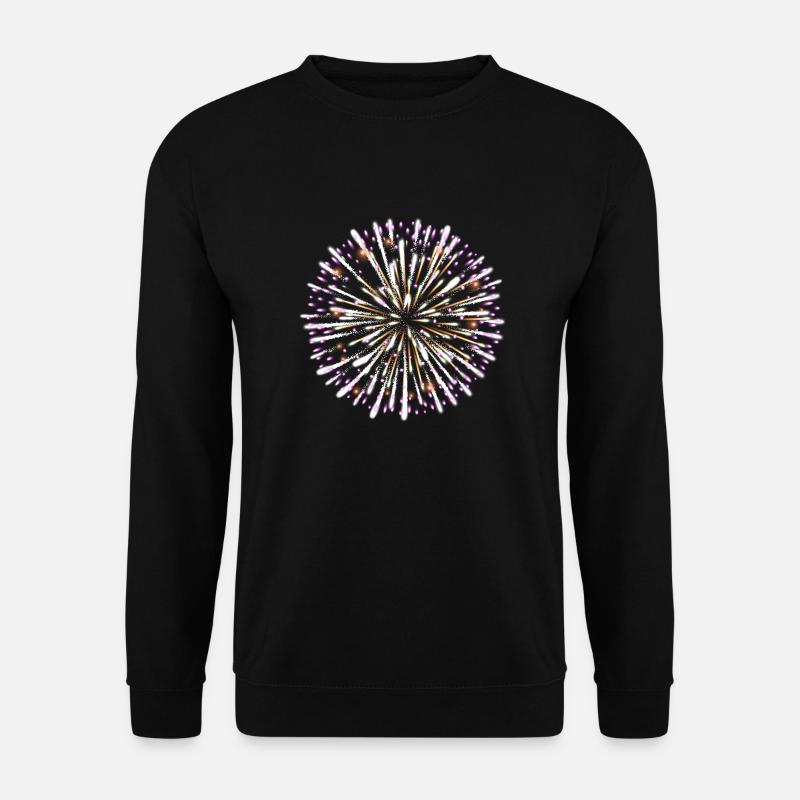 Feuerwerk lila weiß und gold - Unisex Pullover - Schwarz